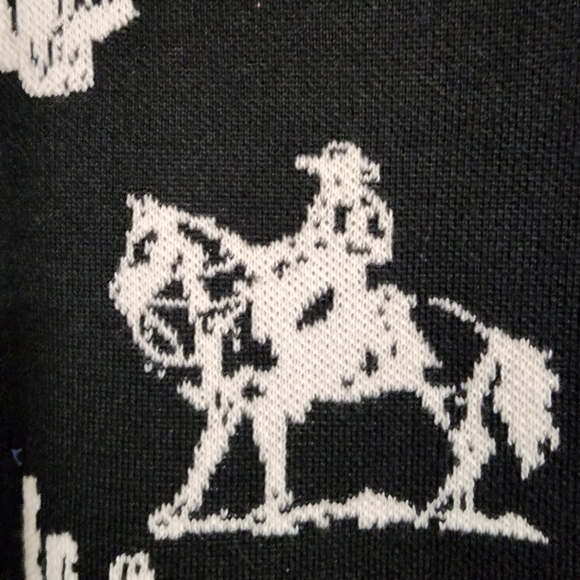 Black and White Western Print Sweater Dress - Picture 2 of 5